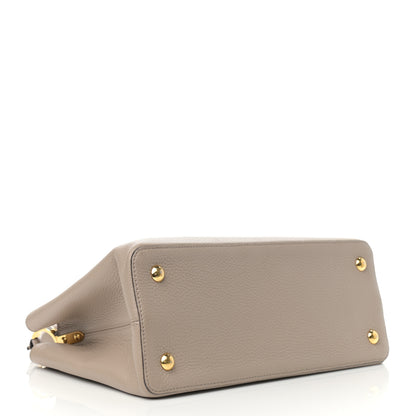 Louis Vuitton Taurillon Capucines MM Galet 3 of 9