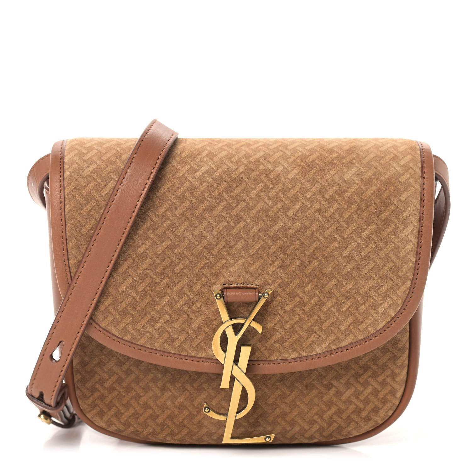 Saint Laurent Suede Calfskin Small Kaia Satchel Brun 1 of 9