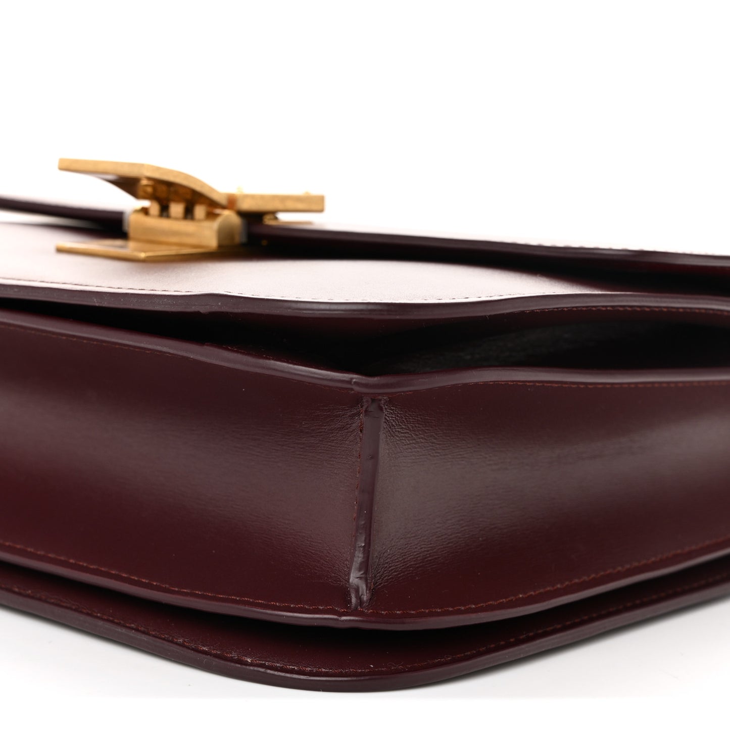 Box Calfskin Medium Classic Box Flap Bag Burgundy