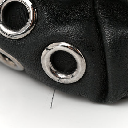 Miu Miu Nappa Jeweled Grommet Starlight Bucket Bag Black 10 of 10