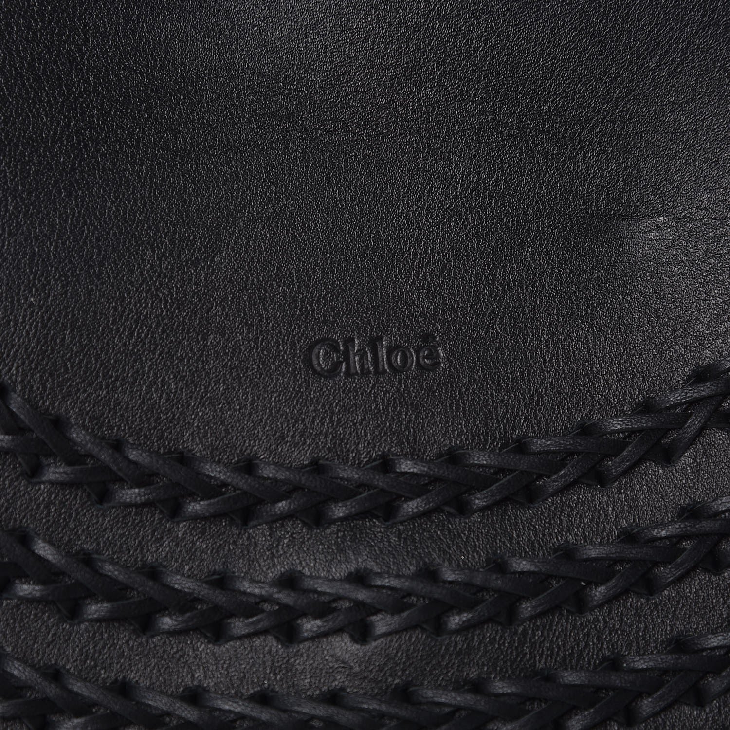 Chloe Calfskin Braided Medium Hudson Shoulder Bag Black 6 of 9