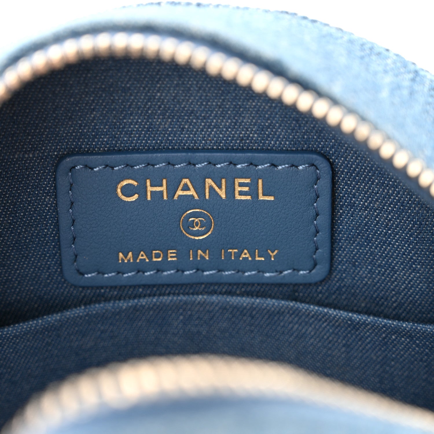 Chanel Denim Quilted Round Pearl Crush Clutch With Chain Blue 6 of 11