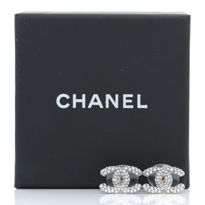 Chanel Crystal CC Earrings Silver 5 of 5