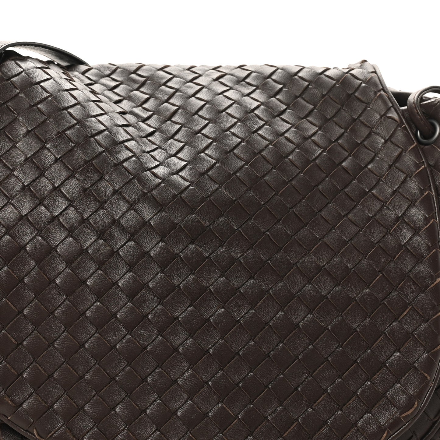 Nappa Intrecciato Messenger Bag Ebano