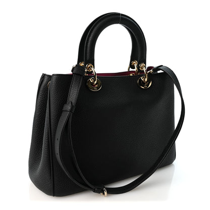 Christian Dior Bullcalf Medium Diorissimo Tote Black Rose Indien 3 of 10