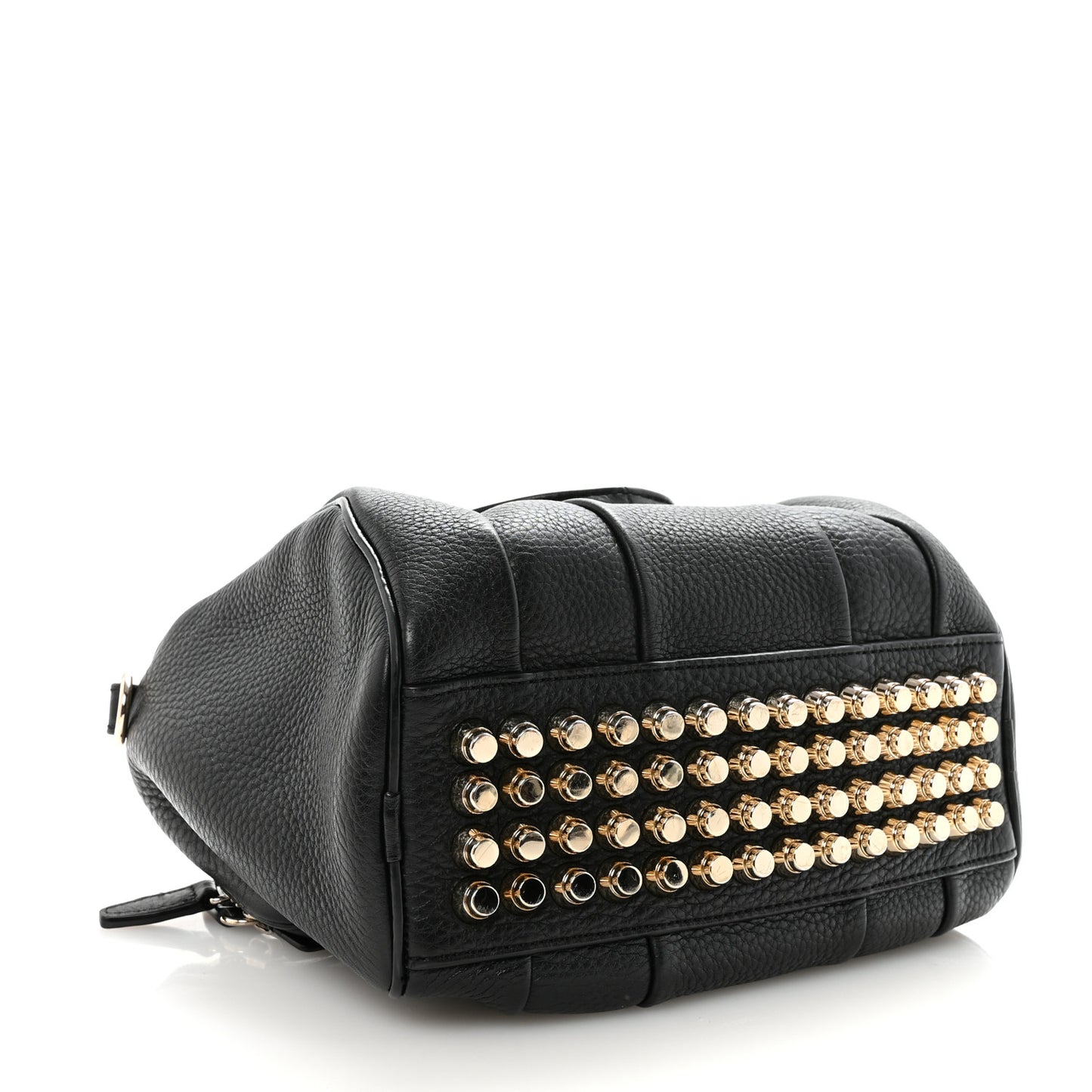 Pebbled Lambskin Rocco Black Pale Gold Hardware