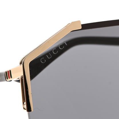 Gucci Metal Rimless Square Sunglasses GG0291S Black Gold 7 of 9
