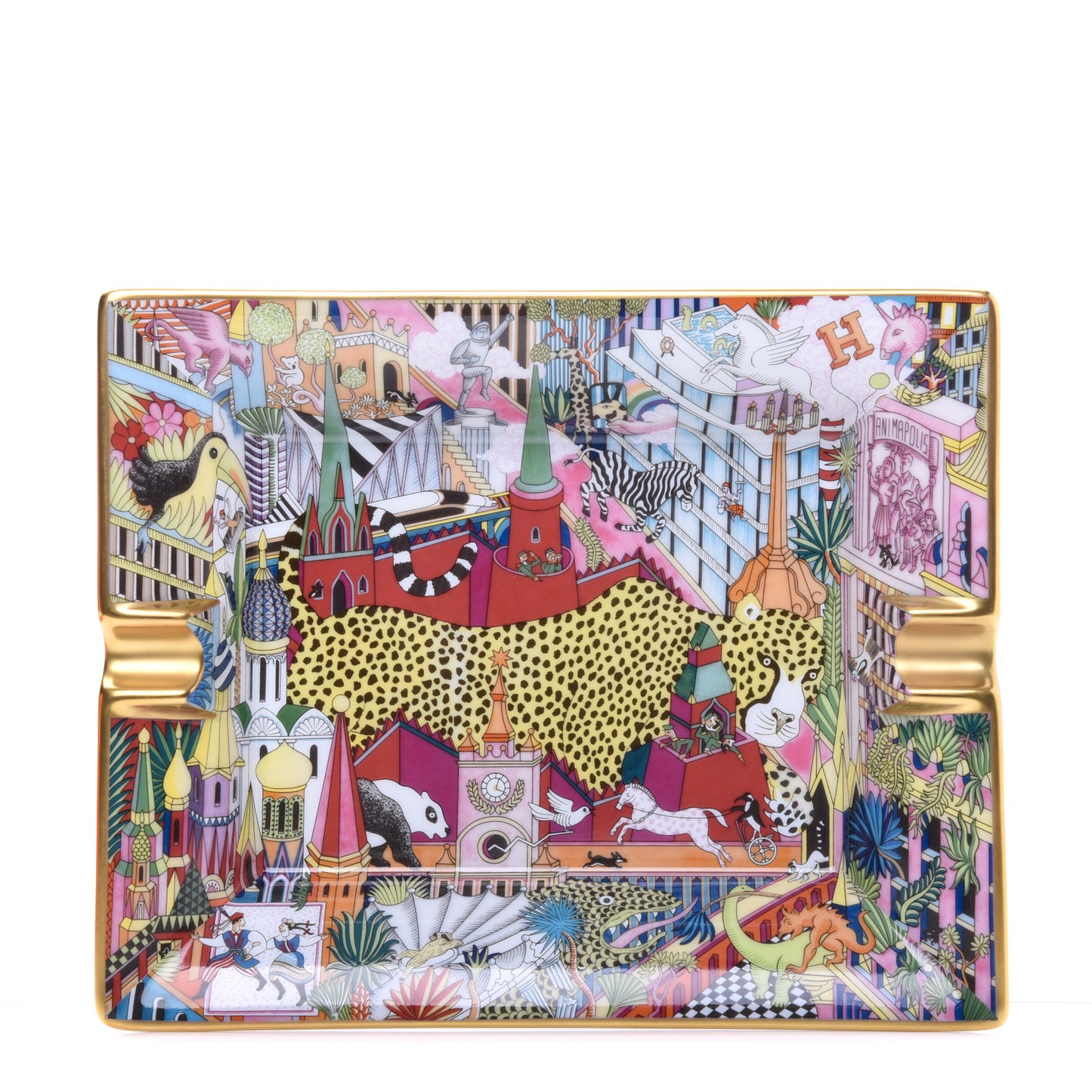 Porcelain Animapolis 3H Ashtray Ecarlate