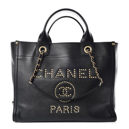 Chanel Caviar Small Studded Deauville Tote Black 1 of 17