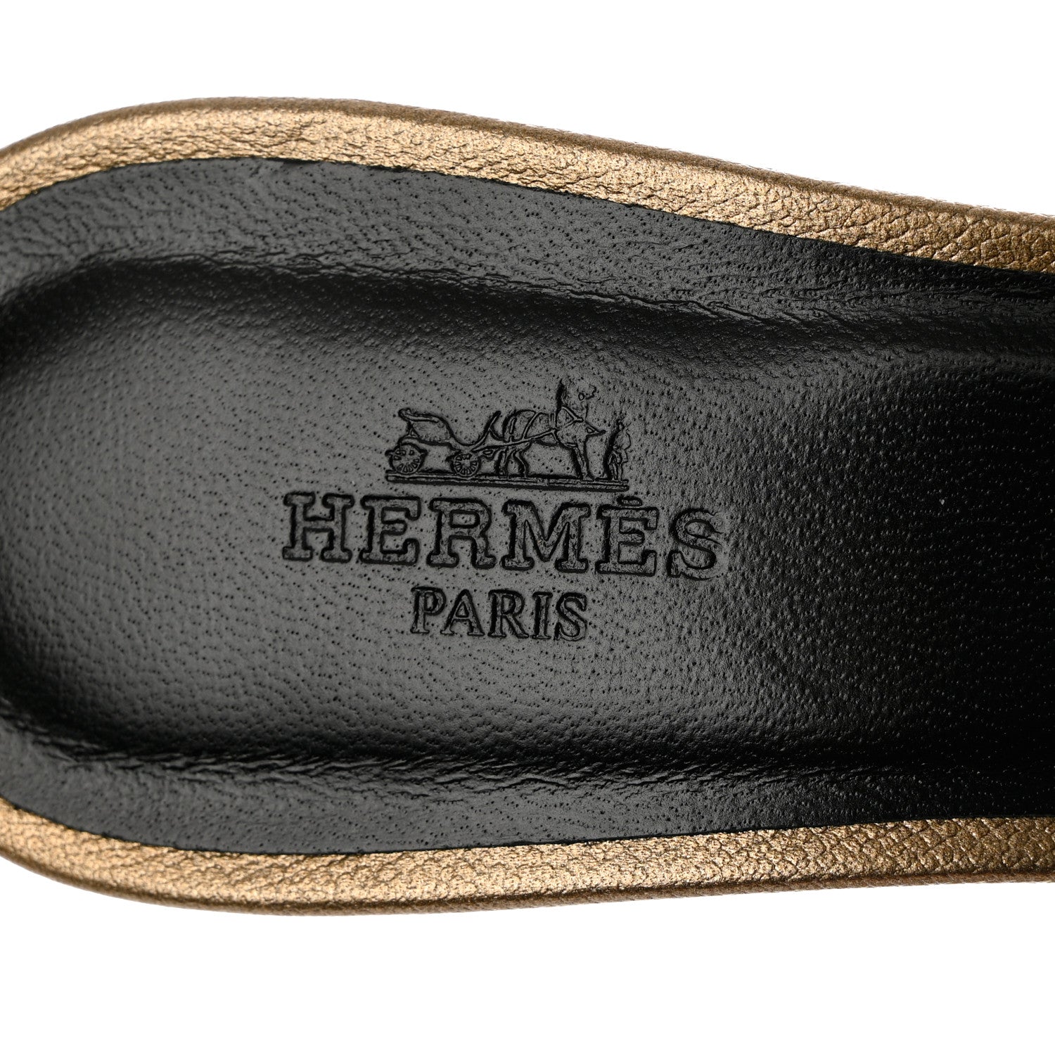Hermes Madame Calfskin Oasis Sandals 37 Doré Vieilli 7 of 8