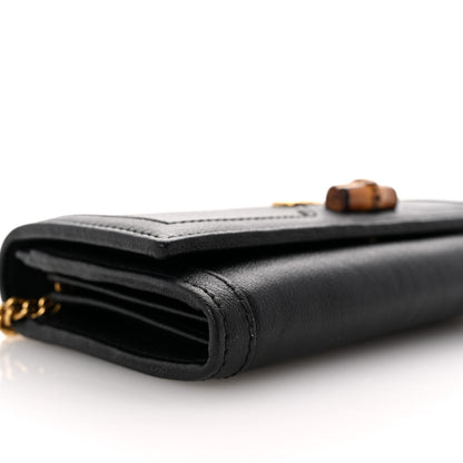 Gucci Wonka Grain Calfskin Diana Chain Wallet Black 8 of 10