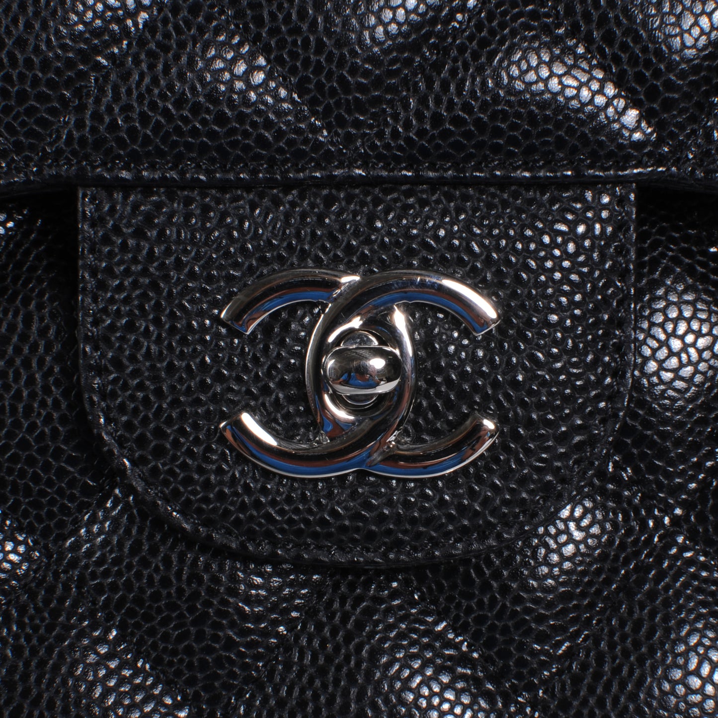 Caviar Quilted Jumbo Double Flap Black
