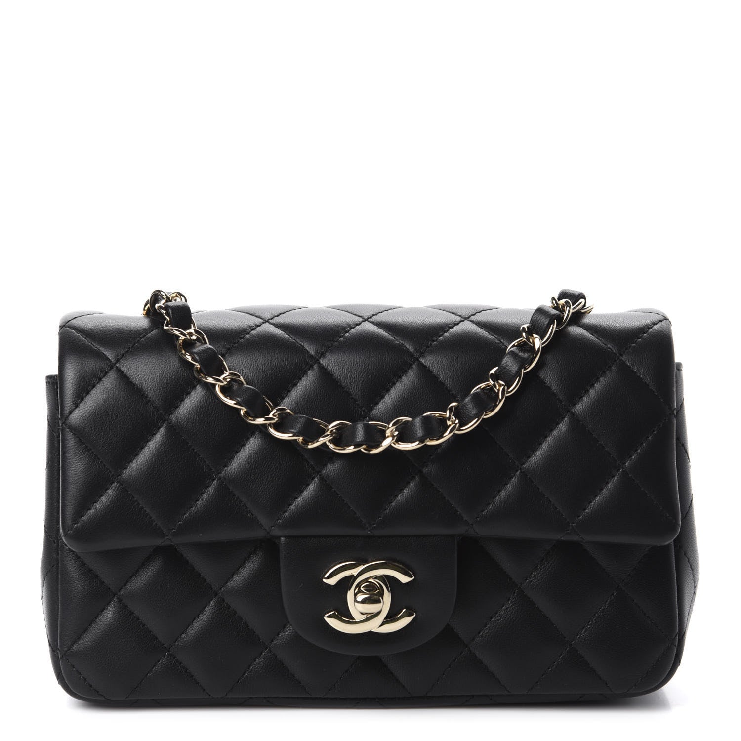 Chanel Lambskin Quilted Mini Rectangular Flap Black 1 of 11