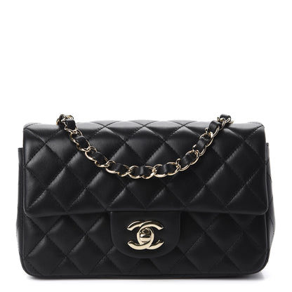 Chanel Lambskin Quilted Mini Rectangular Flap Black 1 of 11