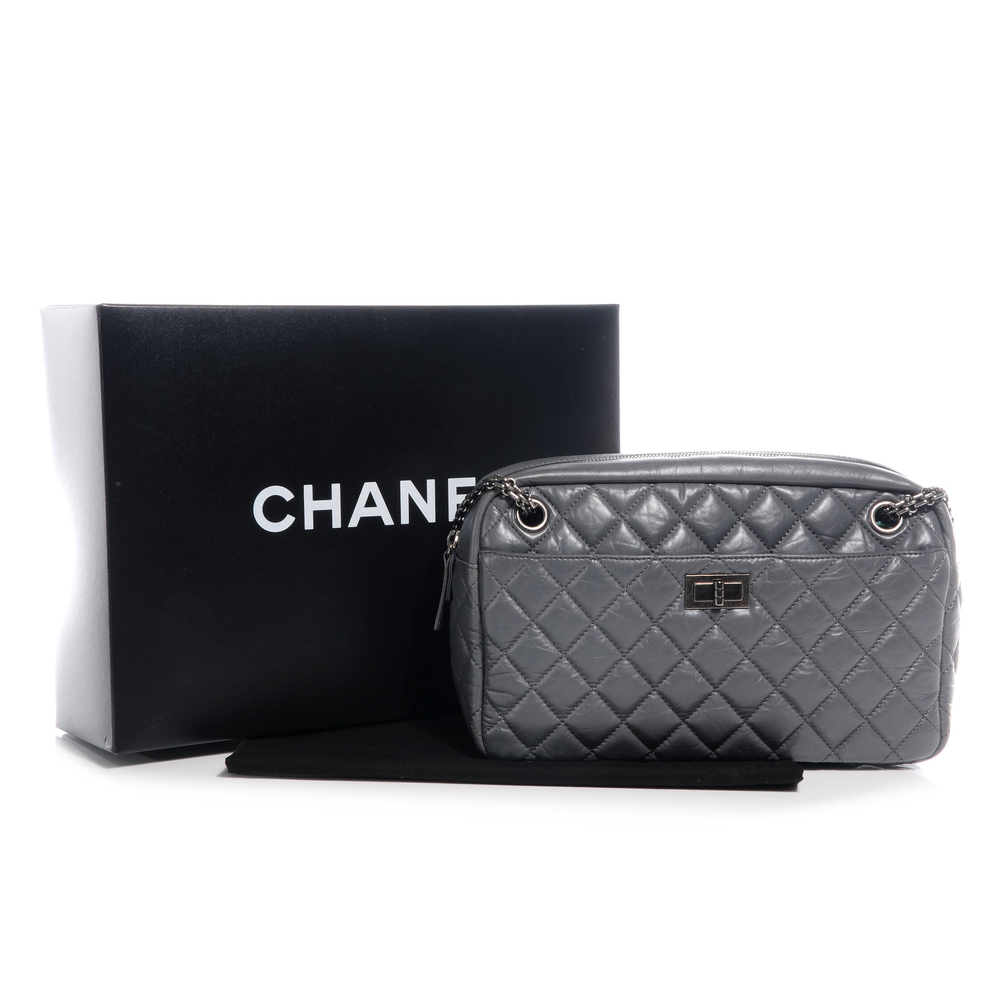 Chanel Aged Calfskin Medium Reissue Camera Case Grey 5 of 8