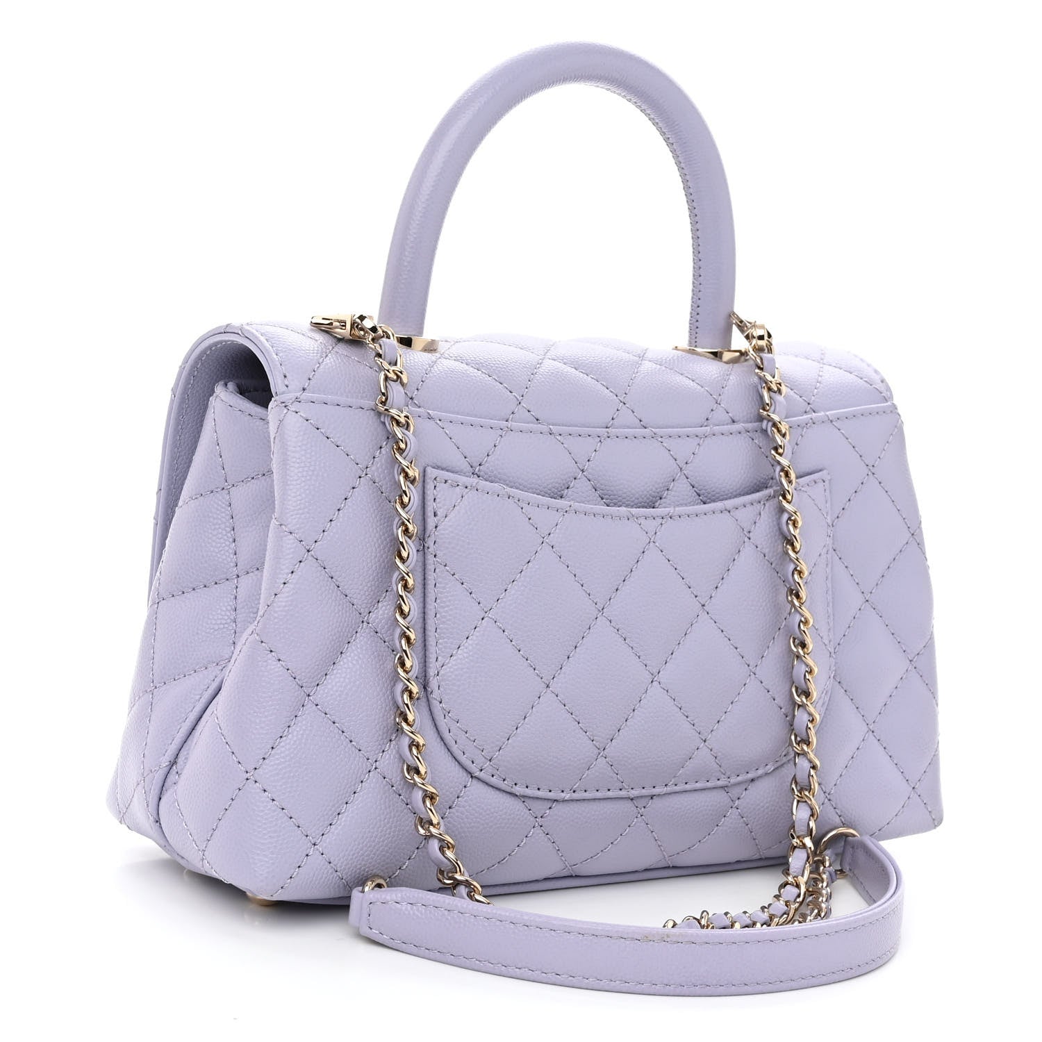 Chanel Caviar Quilted Mini Coco Handle Flap Light Purple 3 of 10