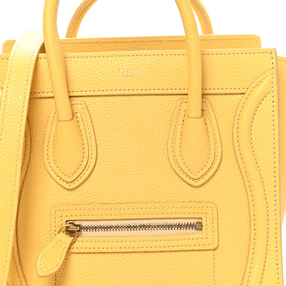 Celine Drummed Calfskin Nano Luggage Pollen 8 of 10