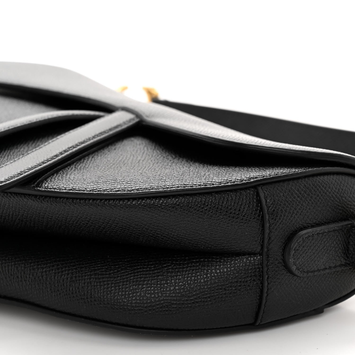 Christian Dior Grained Calfskin Saddle Bag Black 9 of 9