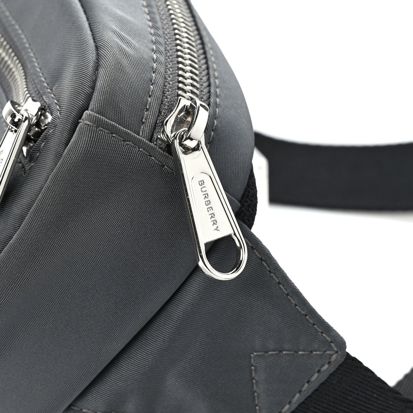 Econyl Logo Print Small Cannon Bum Bag Charcoal Grey