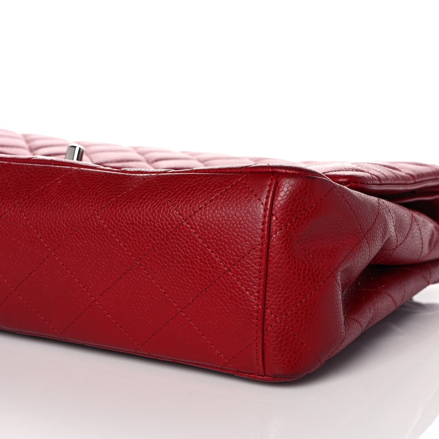 Caviar Quilted Maxi Double Flap Red