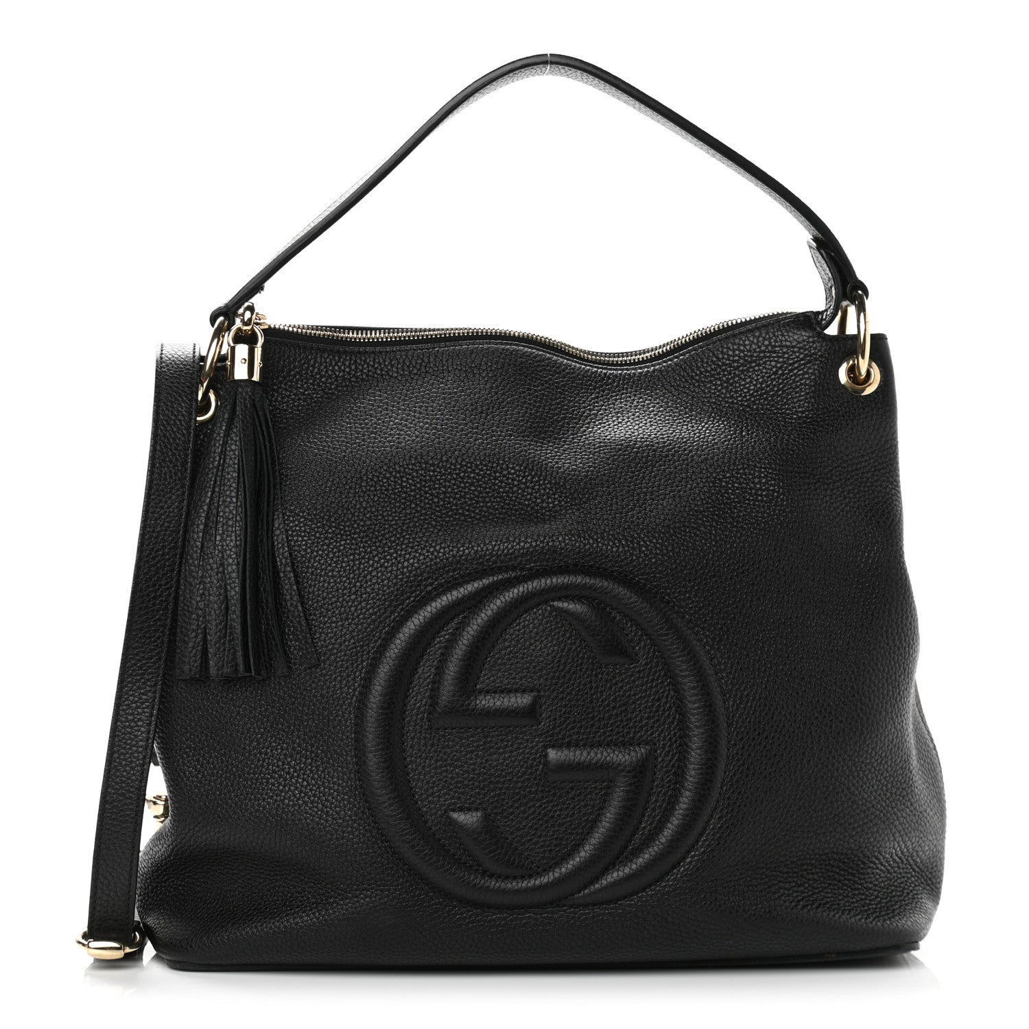 Gucci Pebbled Calfskin Large Soho Hobo Black 1 of 12