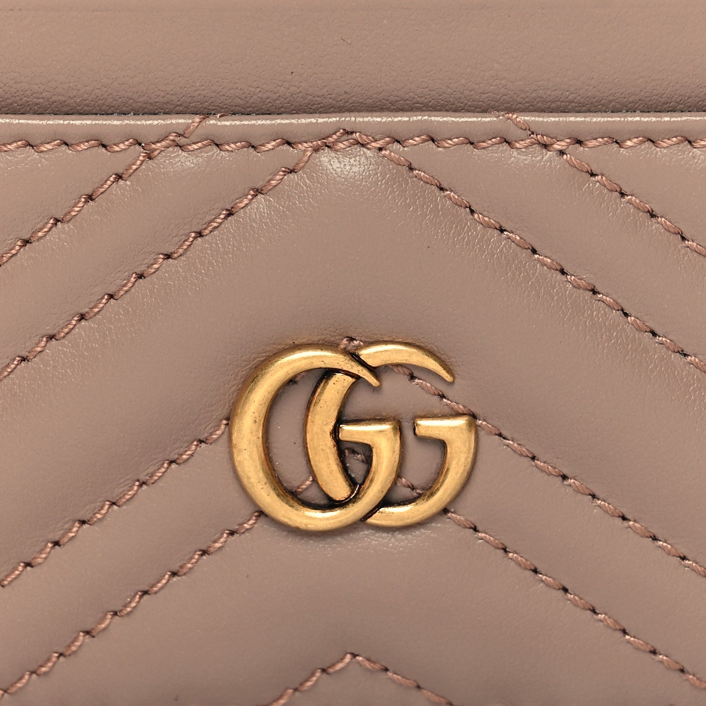 Calfskin Matelasse GG Marmont Card Holder Porcelain Rose