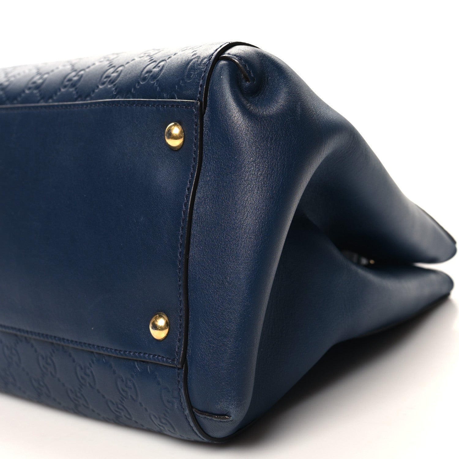 Gucci Soft Guccissima Signature Top Handle Tote Bag Blue Agata 10 of 12