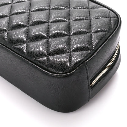 Chanel Caviar Quilted Medium Curvy Pouch Cosmetic Case Black 10 of 11