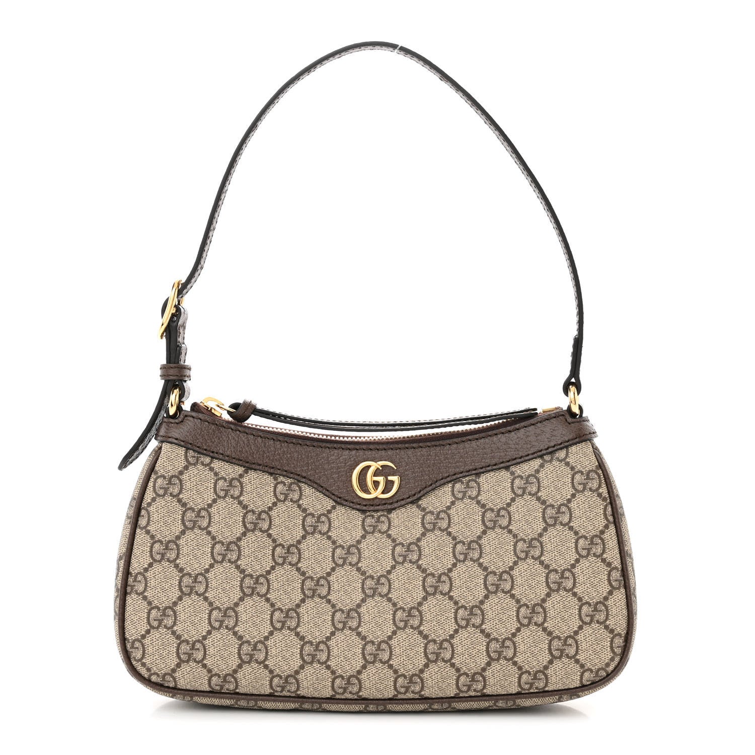 Gucci GG Supreme Monogram Textured Dollar Calfskin Small Ophidia Hobo Beige Ebony New Acero 1 of 10