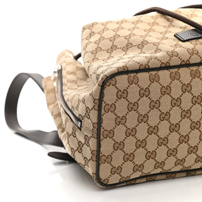 Gucci Monogram Dollar Calfskin O Drawstring Backpack Beige Ebony Testa di Moro Dark Chocolate 10 of 12