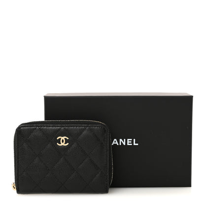 Chanel Caviar Quilted Small Zip Around Wallet Black 8 of 8