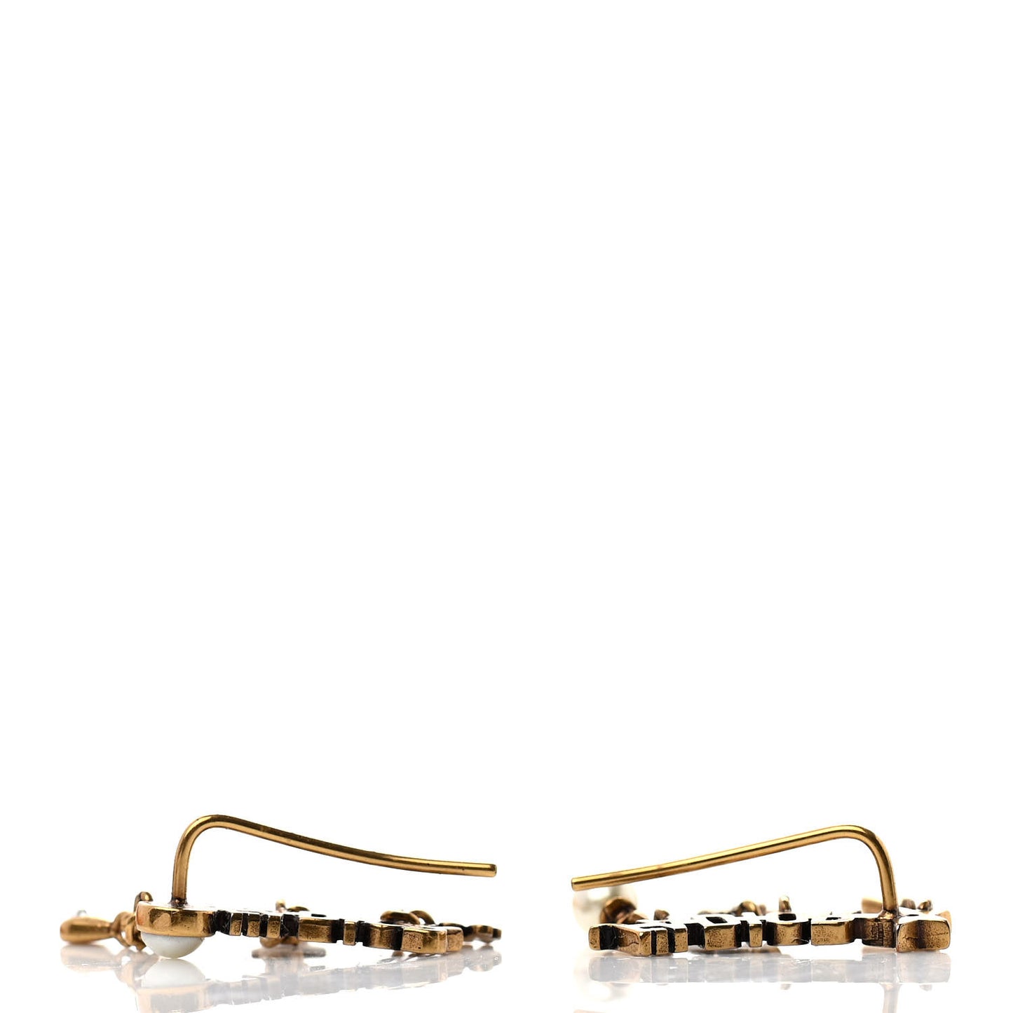 Pearl Crystal J'Adior Earrings Aged Gold