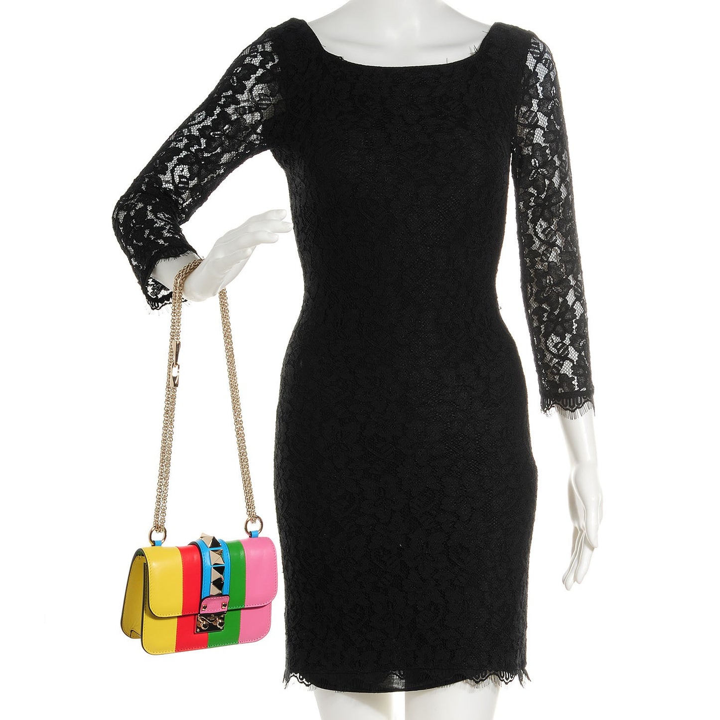 Rockstud Colorblock Mini Glam Lock Rockstud Flap Rainbow