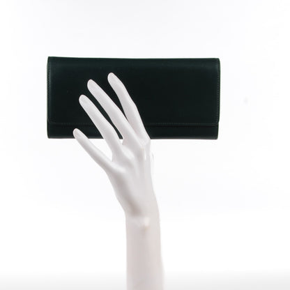 Celine Lambskin Large Flap Wallet Emerald 2 of 8
