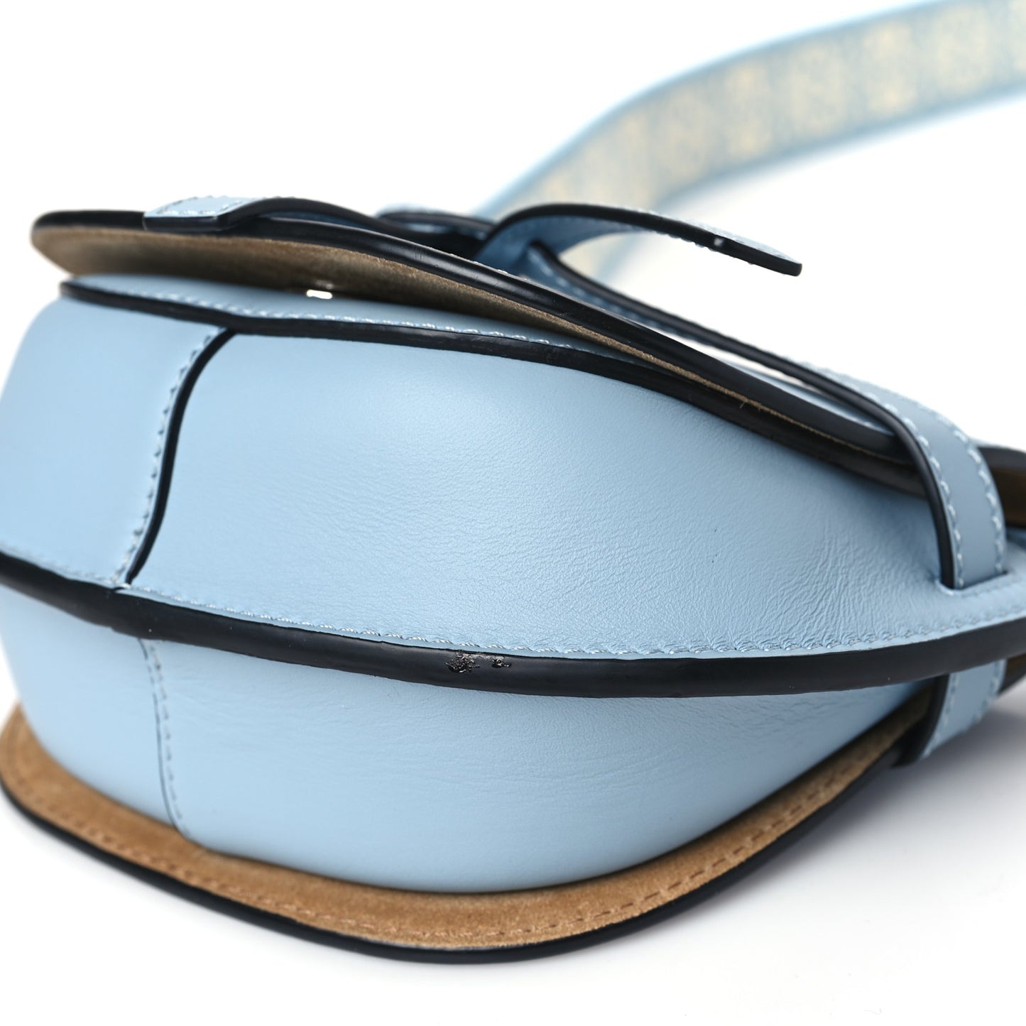 Calfskin Jacquard Mini Gate Dual Bag Dusty Blue