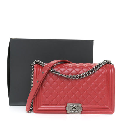 Chanel Lambskin Quilted New Medium Boy Flap Red 17 of 17