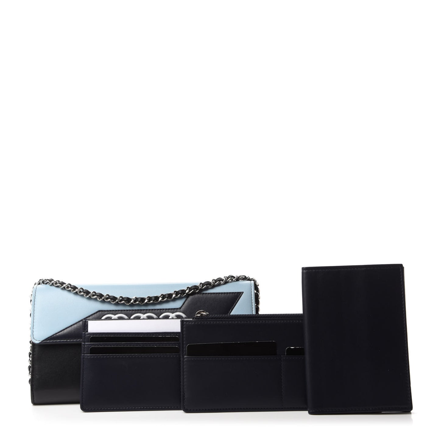 Lambskin Airlines Wallet On Chain WOC Blue Black Red