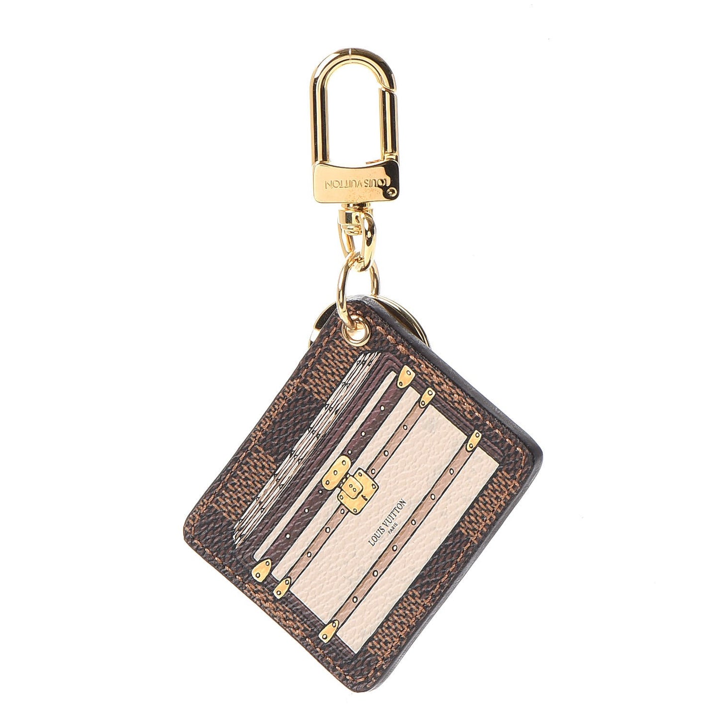 Damier Ebene Illustre Trunk Key Holder Beige