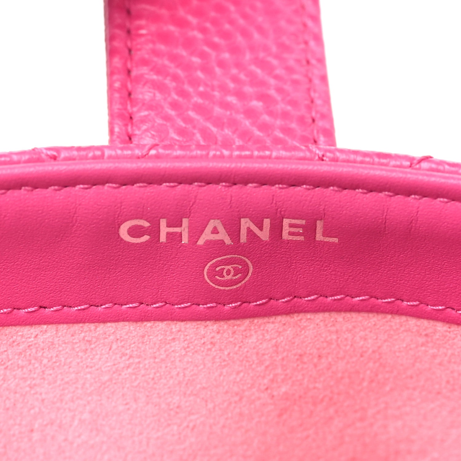 Chanel Caviar Quilted Mini Phone Holder Clutch Pink 6 of 9