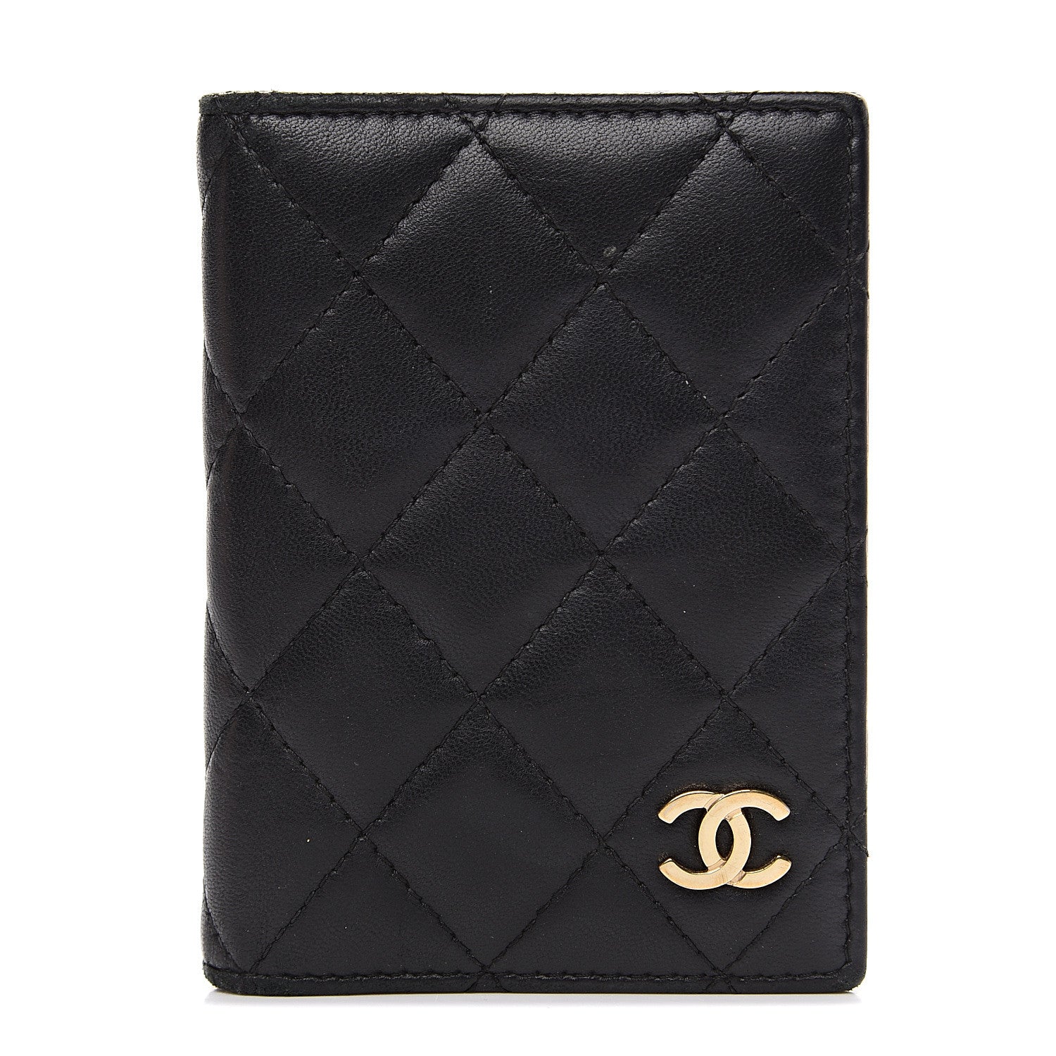 Chanel Lambskin Quilted Card Holder Wallet Black 1 of 11