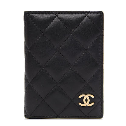 Chanel Lambskin Quilted Card Holder Wallet Black 1 of 11