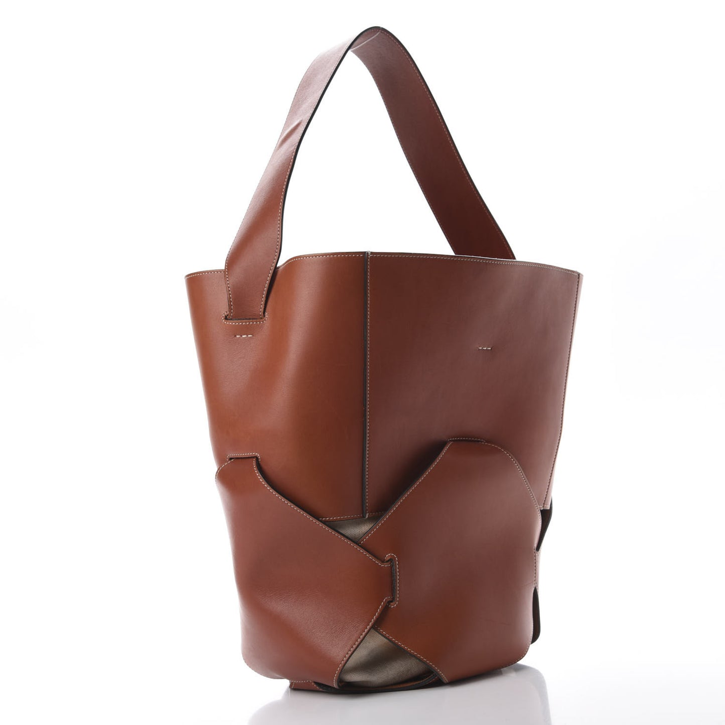 Natural Calfskin Large Holdall Shoulder Bag Brick
