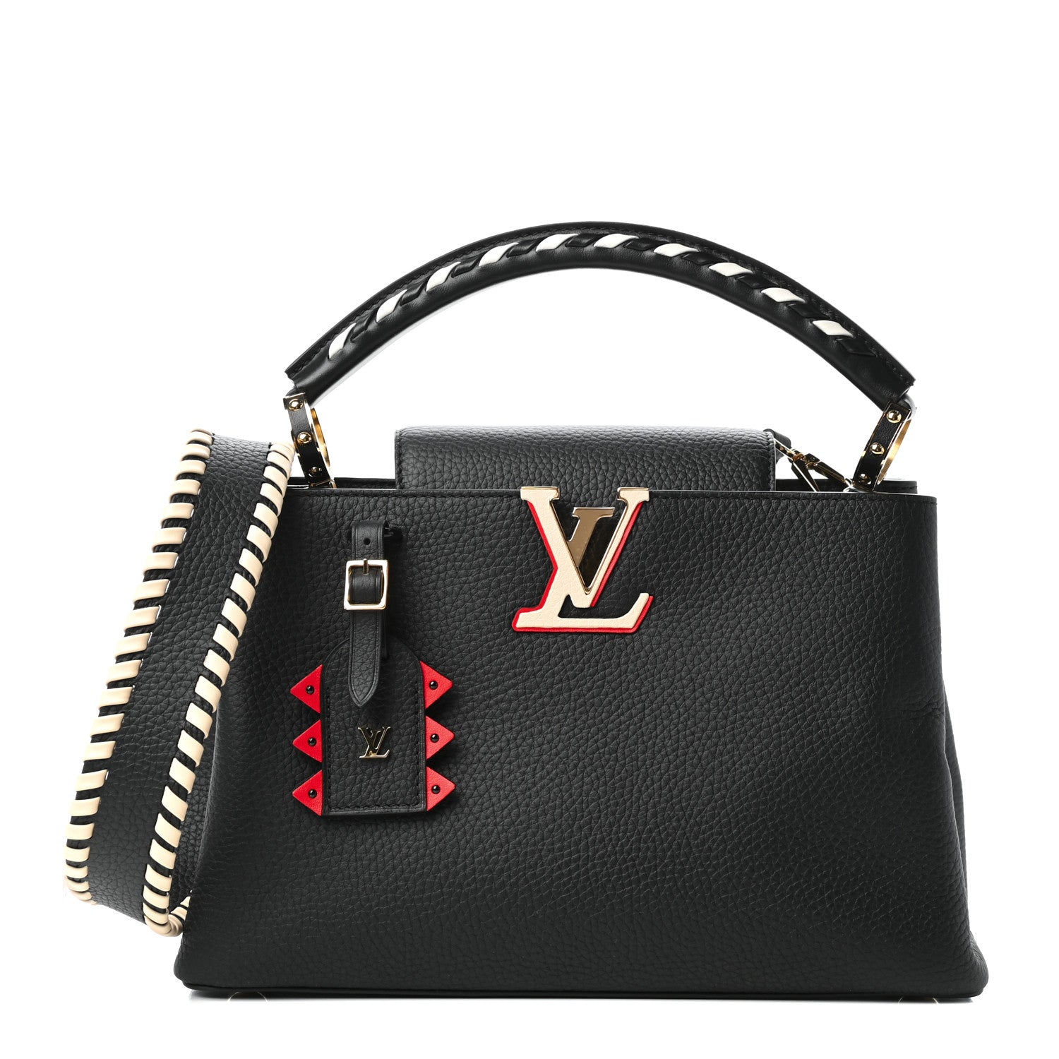 Louis Vuitton Taurillon Crafty Capucines MM Black 1 of 9