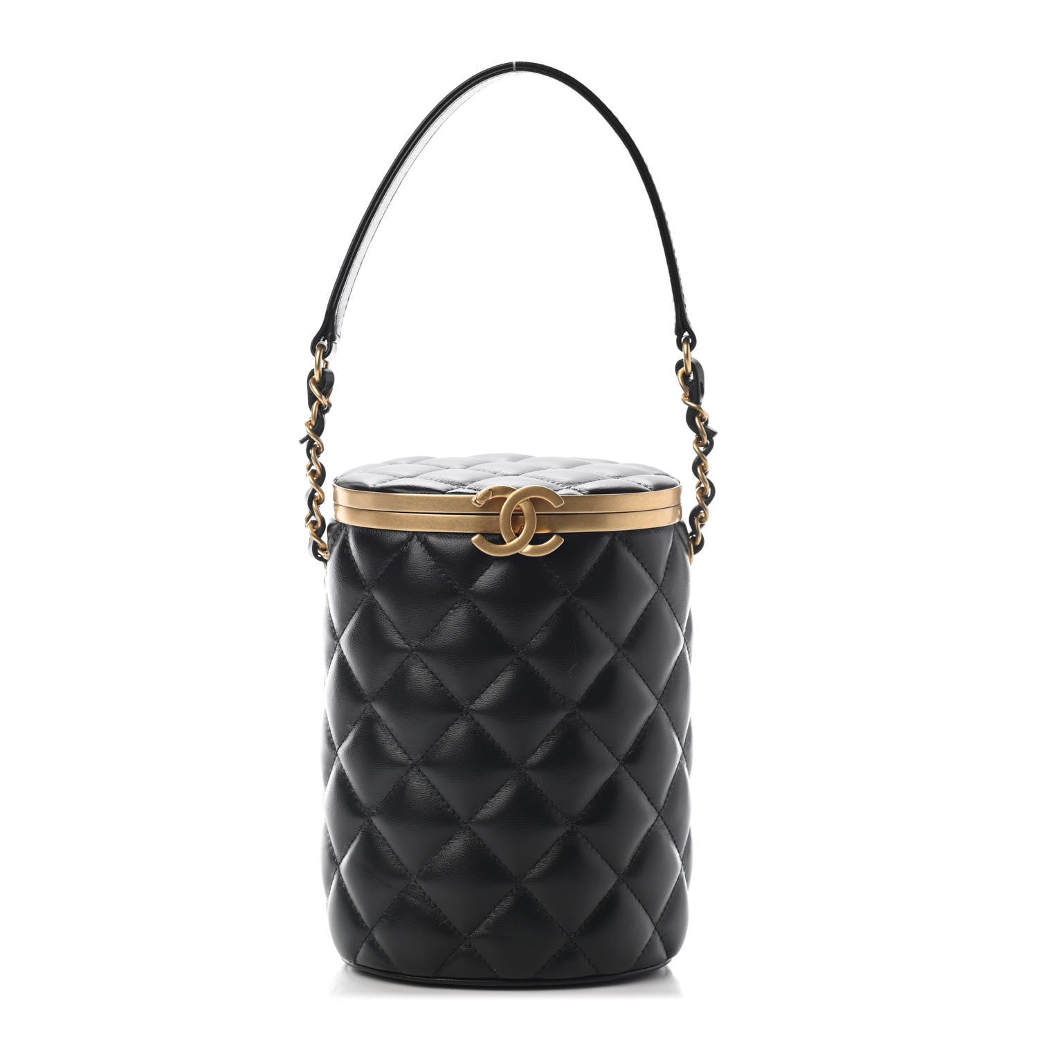 Chanel Lambskin Quilted Crown Box Bag Black 1 of 7