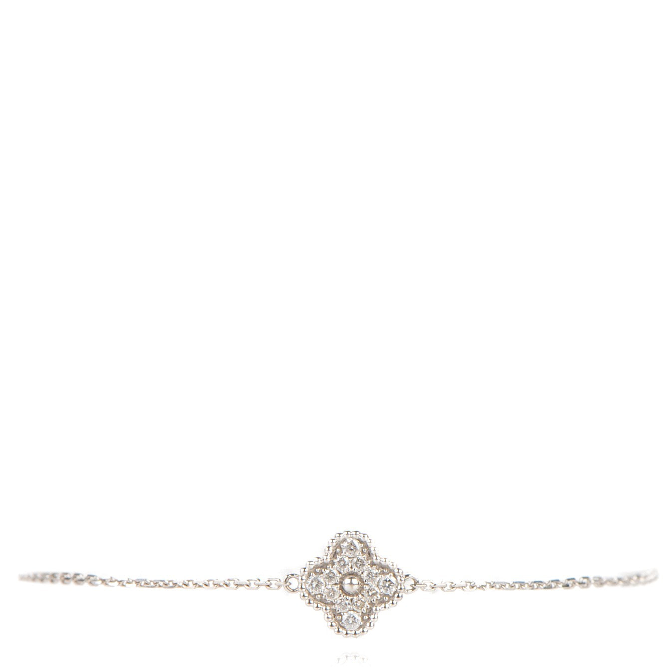 18K White Gold Diamond Sweet Alhambra Bracelet