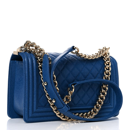 Chanel Caviar Quilted Medium Boy Flap Dark Blue 3 of 10