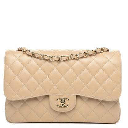 Chanel Caviar Quilted Jumbo Double Flap Beige Clair 1 of 11