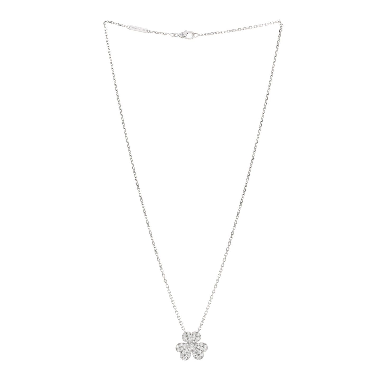 18K White Gold Diamond Small Frivole Pendant Necklace