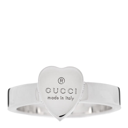 Gucci Sterling Silver Trademark Heart Ring 56 7.75 1 of 7