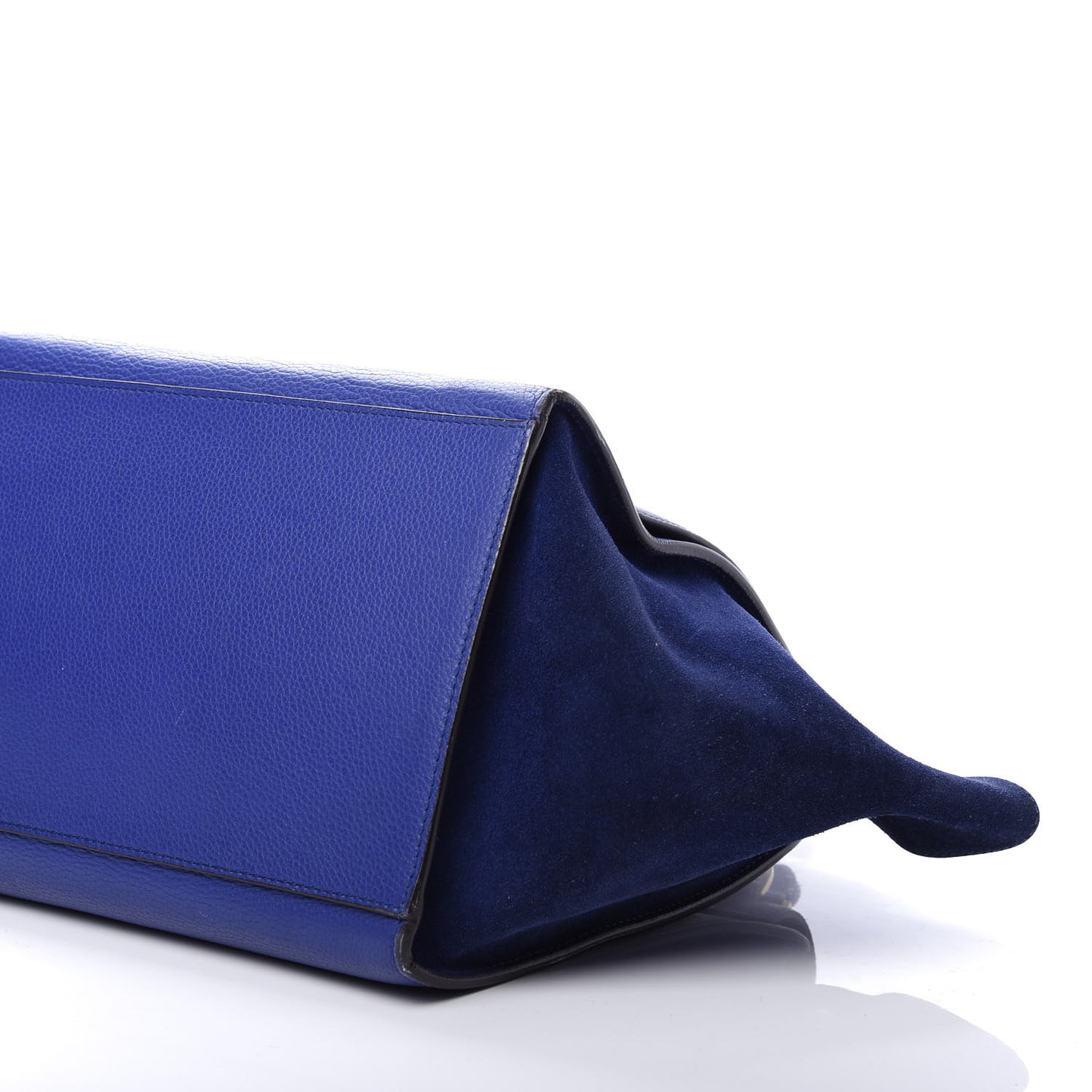 Drummed Calfskin Suede Medium Trapeze Indigo